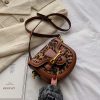 Sac bandoulière à carreaux imprimé léopard
